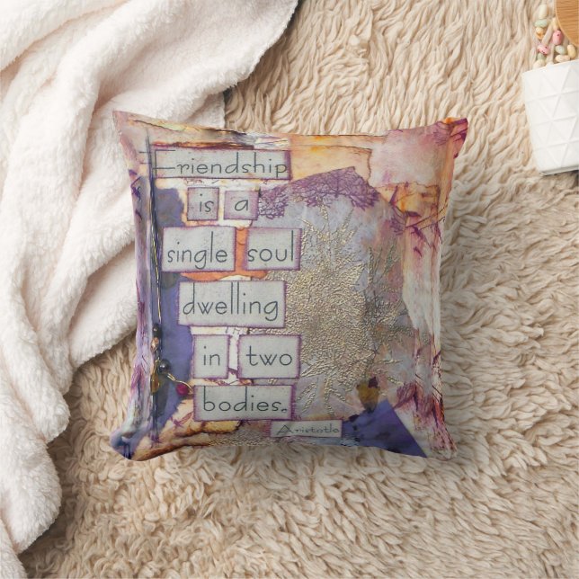 Friendship Is A Single Soul Art Throw Pillow (Blanket)