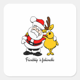 friendship is fashionable square sticker