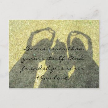 Friendship Is Rare Than Love Postcard by naiza86 at Zazzle