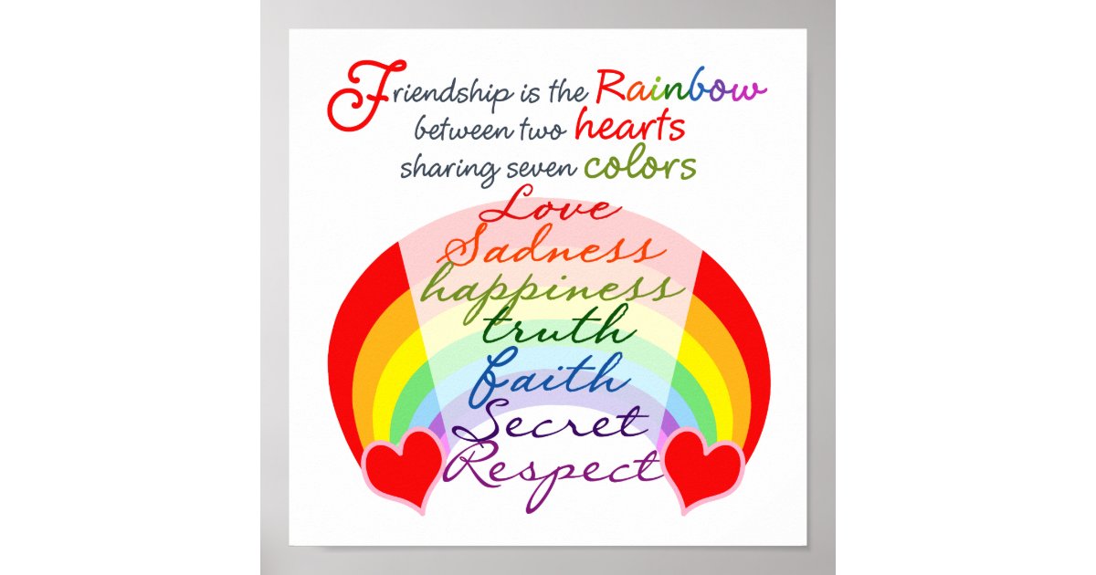 Friendship is the rainbow BFF Poster | Zazzle