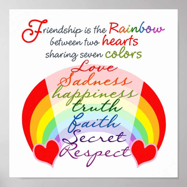 Friendship is the rainbow BFF Poster (Front)
