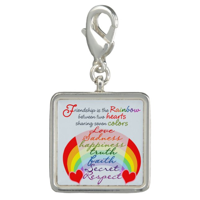 Friendship is the rainbow BFF Saying Design Charm (Front)