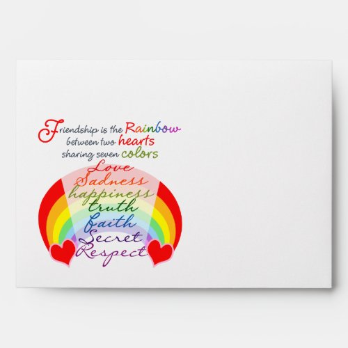 Friendship is the rainbow BFF Saying Design Envelope