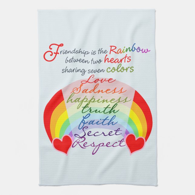 Friendship is the rainbow BFF Saying Design Kitchen Towel (Vertical)