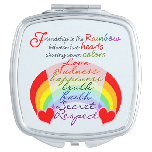 Friendship is the rainbow BFF Saying Design Mirror For Makeup