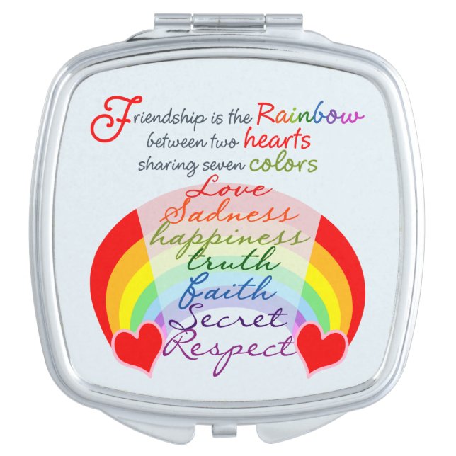 Friendship is the rainbow BFF Saying Design Mirror For Makeup (Front)