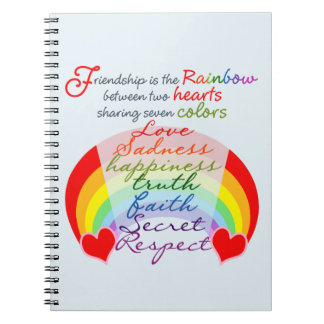 Friendship is the rainbow BFF Saying Design Notebook