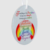 Friendship is the rainbow BFF Saying Design Ornament (Front)