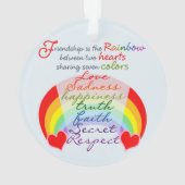Friendship is the rainbow BFF Saying Design Ornament (Back)