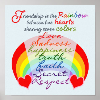 Friendship is the rainbow BFF Saying Design Poster