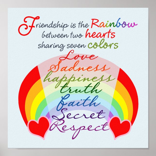 Friendship is the rainbow BFF Saying Design Poster (Front)