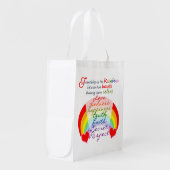 Friendship is the rainbow BFF Saying Design Reusable Grocery Bag (Front Side)
