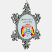 Friendship is the rainbow BFF Saying Design Snowflake Pewter Christmas Ornament (Left)