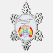 Friendship is the rainbow BFF Saying Design Snowflake Pewter Christmas Ornament (Right)