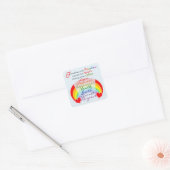 Friendship is the rainbow BFF Saying Design Square Sticker (Envelope)