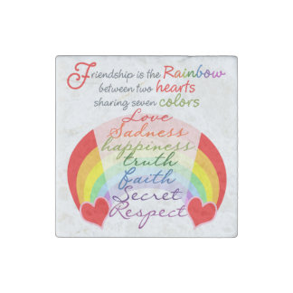 Friendship is the rainbow BFF Saying Design Stone Magnet