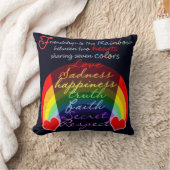 Friendship is the rainbow BFF Saying Design Throw Pillow (Blanket)