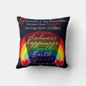 Friendship is the rainbow BFF Saying Design Throw Pillow (Back)