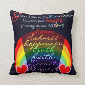 Friendship is the rainbow BFF Saying Design Throw Pillow
