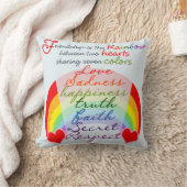 Friendship is the rainbow BFF Saying Design Throw Pillow (Blanket)