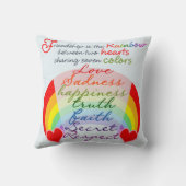 Friendship is the rainbow BFF Saying Design Throw Pillow (Back)