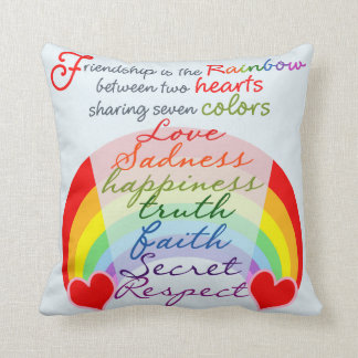 Friendship is the rainbow BFF Saying Design Throw Pillow