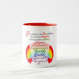Friendship is the rainbow BFF Saying Design Two-Tone Coffee Mug