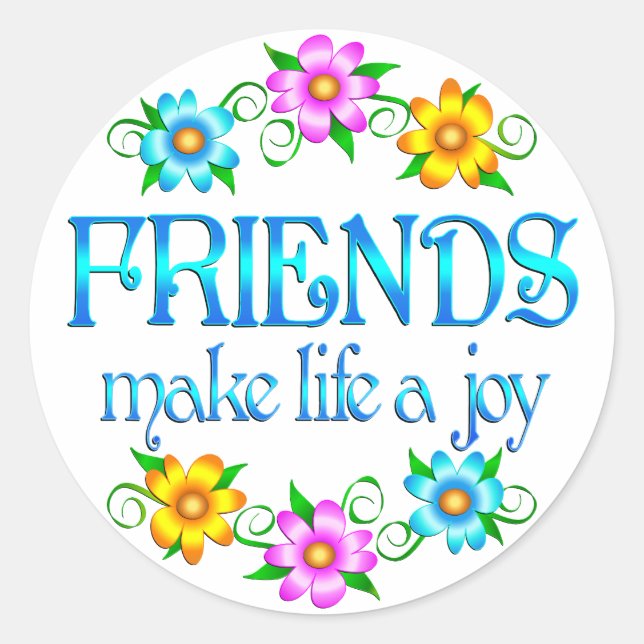 Friendship Joy Classic Round Sticker (Front)