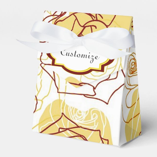 Friendship & Joy Yellow Roses Tent Favor Box (Front Side)
