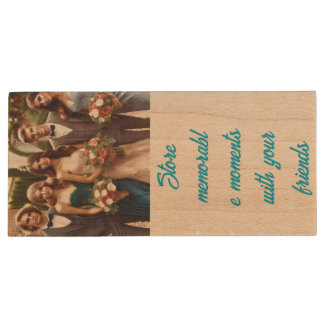 "Friendship Keepsakes: Storing Treasured Memories" Wood Flash Drive