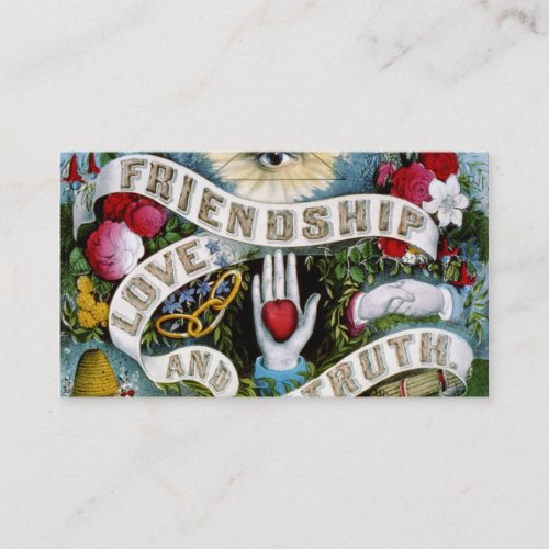 Friendship love &amp; truth art profile calling card business card template