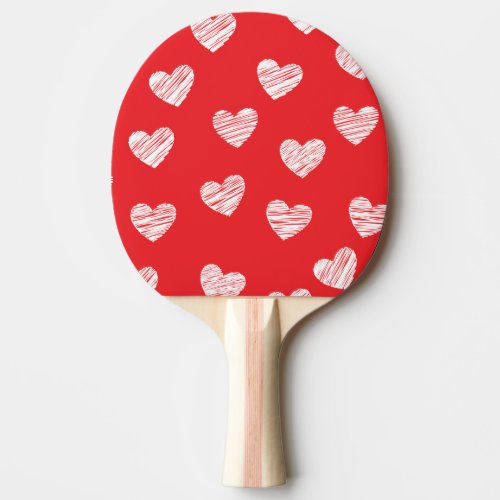 Friendship love Valentines Day with hairs Ping Pong Paddle