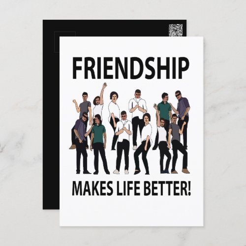 Friendship Makes Life Better Friendship Postcard
