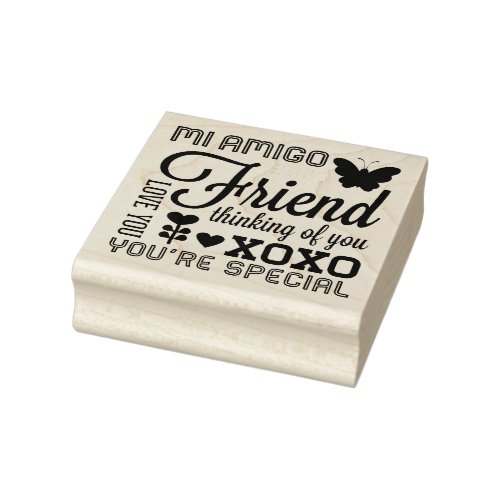 Friendship Many Ways Rubber Art Stamp