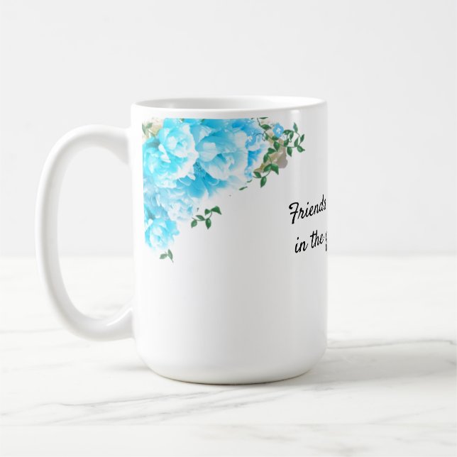 Friendship Message Garden Flowers Coffee Mug (Left)