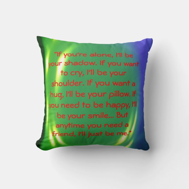 friendship message throw pillow (Front)