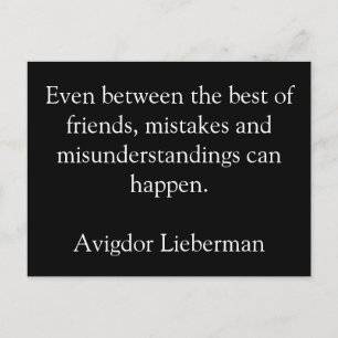 Friendship, mistakes, postcards