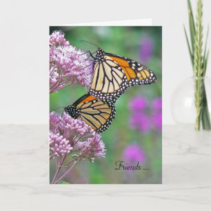 Friendship-monarch butterflies card