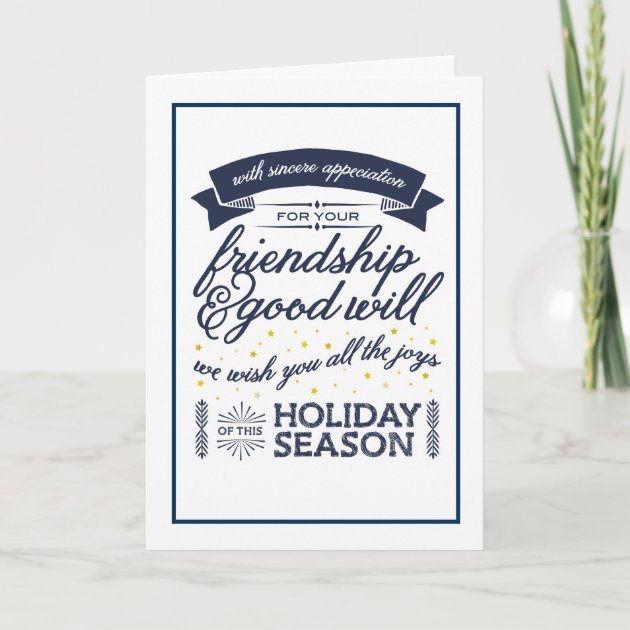 Friendship Navy Holiday Invitation