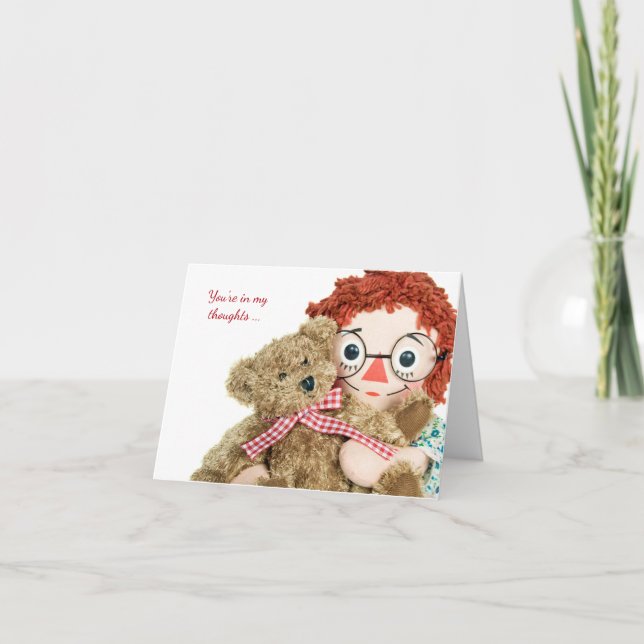 friendship-old rag doll and teddy bear card (Front)