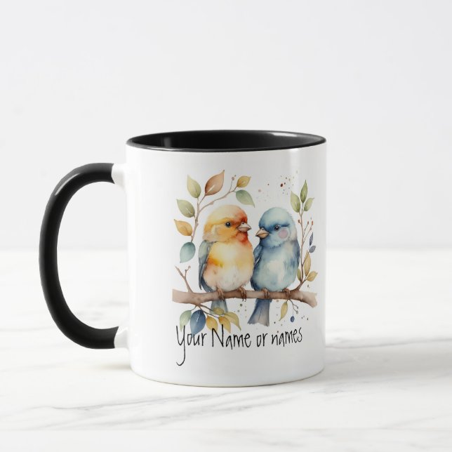 Friendship or Romantic Your Name Names Bird Art Mug (Left)