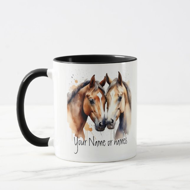 Friendship or Romantic Your Name Names Horses Mug (Left)