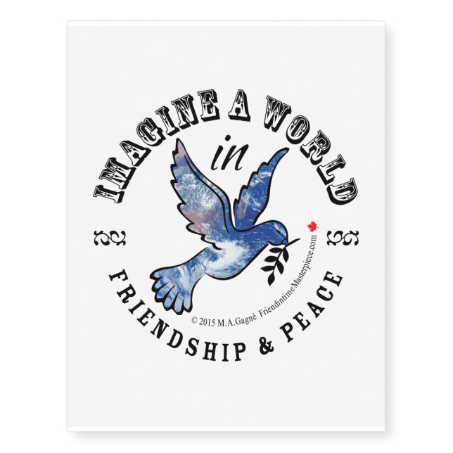 Friendship & Peace Temporary Tattoos (Front)