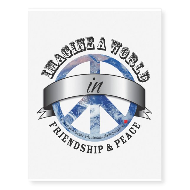 Friendship & Peace Temporary Tattoos (Front)