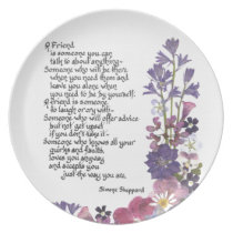 Friendship poem dinner plate