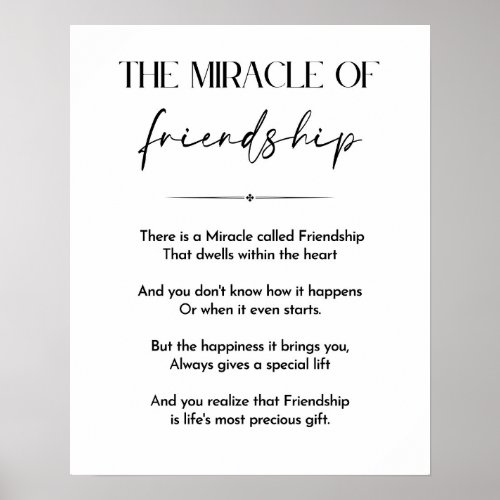 Friendship poem friend inspirational gift quote poster