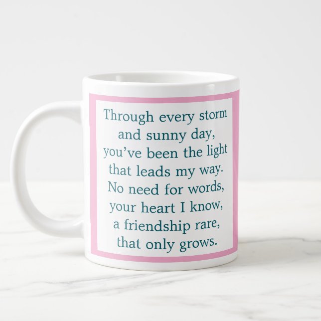 Friendship Poem Giant Coffee Mug (Left)