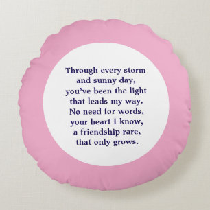 Friendship Poem Round Pillow