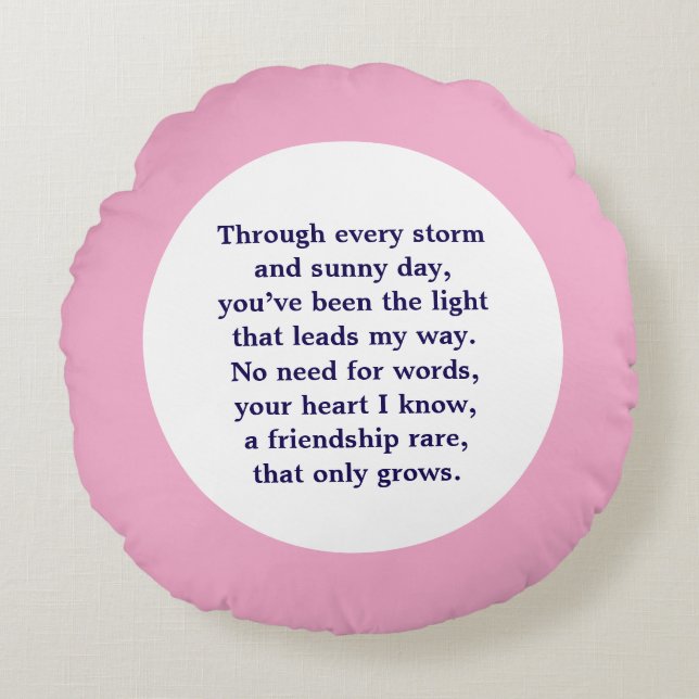 Friendship Poem Round Pillow (Front)