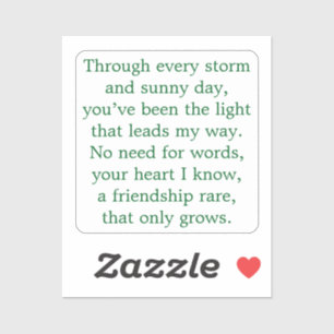 Friendship Poem Sticker